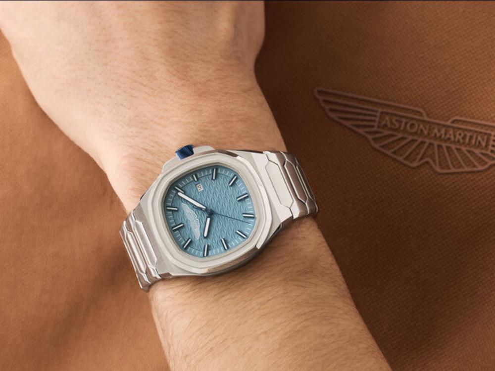 Reloj de Cuarzo Aston Martin Icon GPQ , Acero reciclado, Azul, 42 mm, MTIG2S605