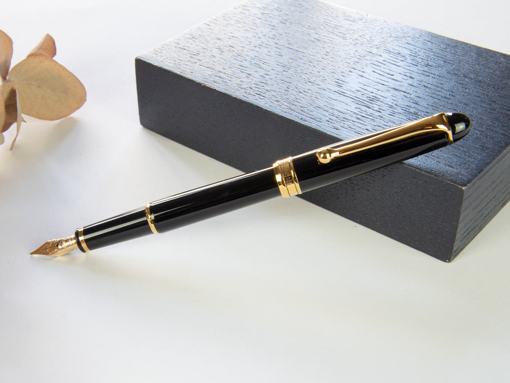 Pluma Estilográfica Aurora 88 Small, Resina, PVD Oro, 810