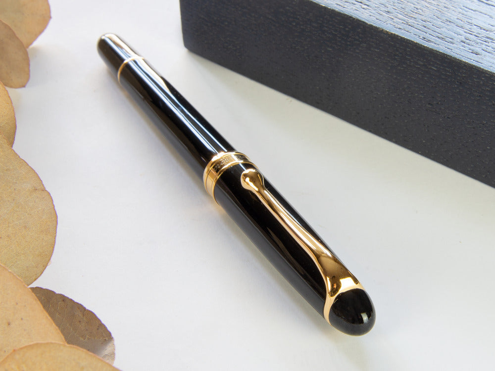 Pluma Estilográfica Aurora 88 Small, Resina, PVD Oro, 810