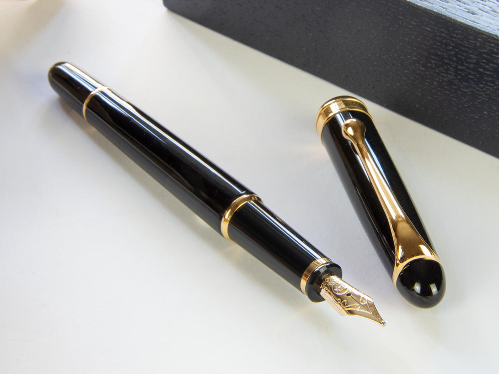 Pluma Estilográfica Aurora 88 Small, Resina, PVD Oro, 810