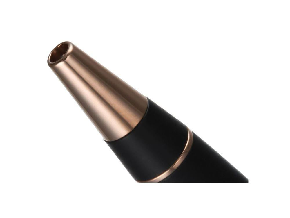 Bolígrafo Aurora 88 Black Satin, Resina, Adornos en Oro Rosa, 839-PN