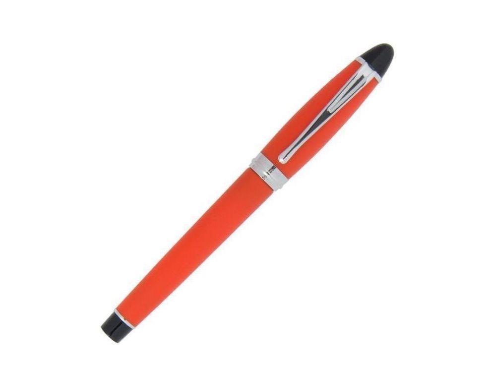 Estilográfica Aurora Ipsilon Satin - Resina Naranja y Cromo - B10O