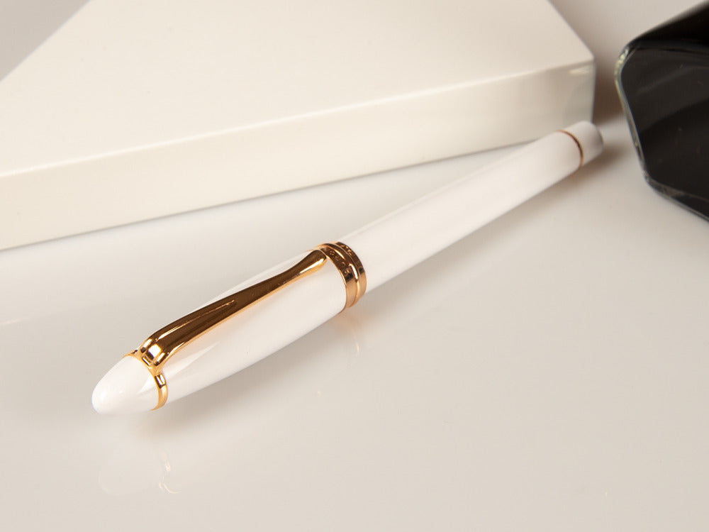 Pluma Estilográfica Aurora Ipsilon Invierno, Blanco, Oro Rosa, B11-PW