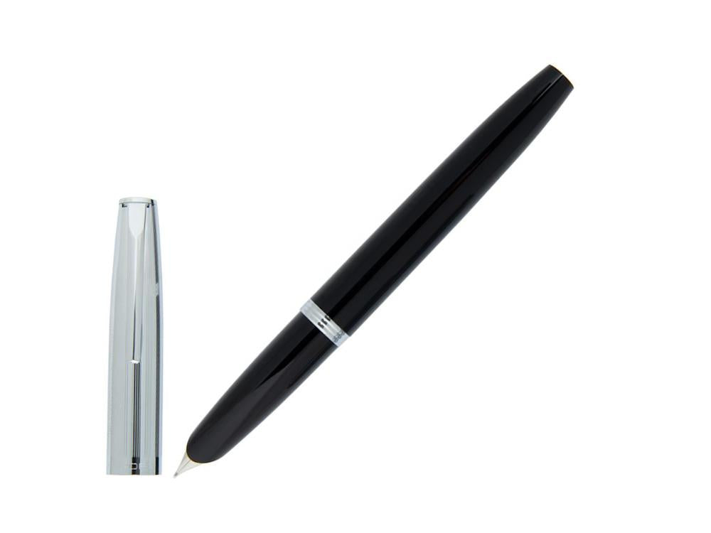 Pluma Estilográfica Aurora Duo-Cart, Resina Negra, Cromo, DC57-CNM