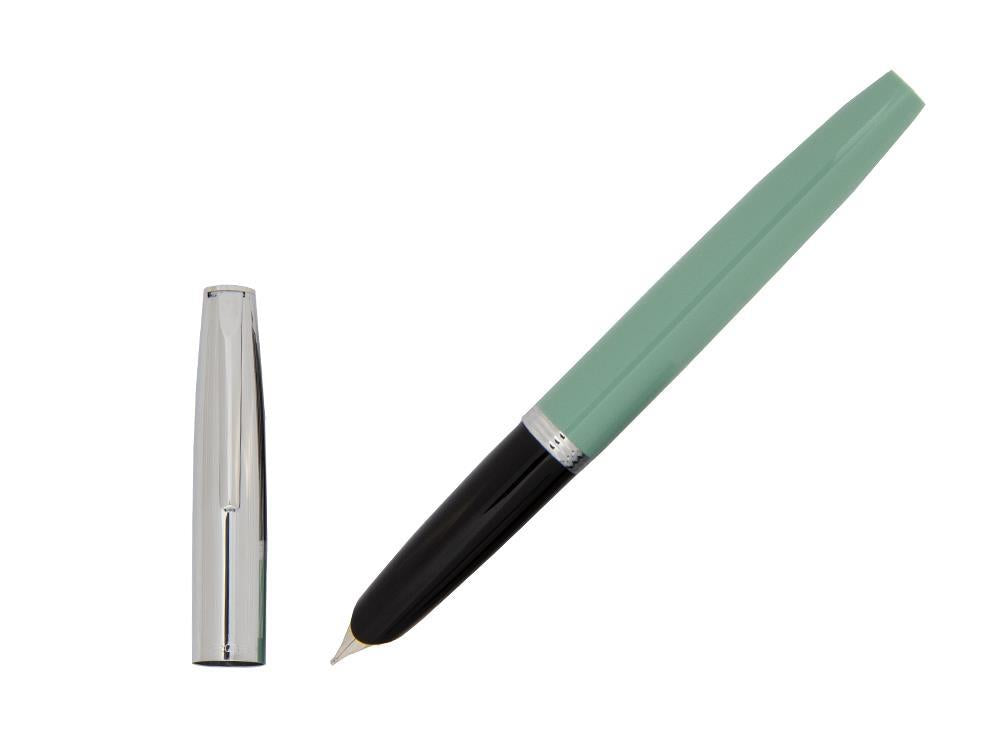 Pluma Estilográfica Aurora Duo-Cart, Resina verde, Cromo, DC57-CVM