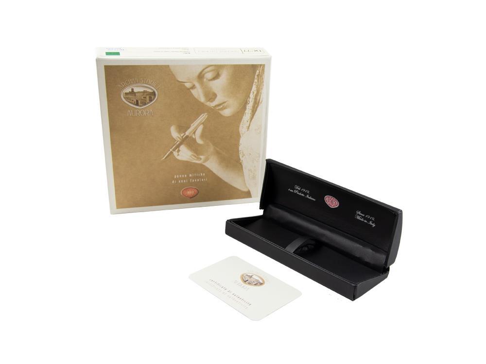 Pluma Estilográfica Aurora Duo-Cart, Resina verde, Cromo, DC57-CVM