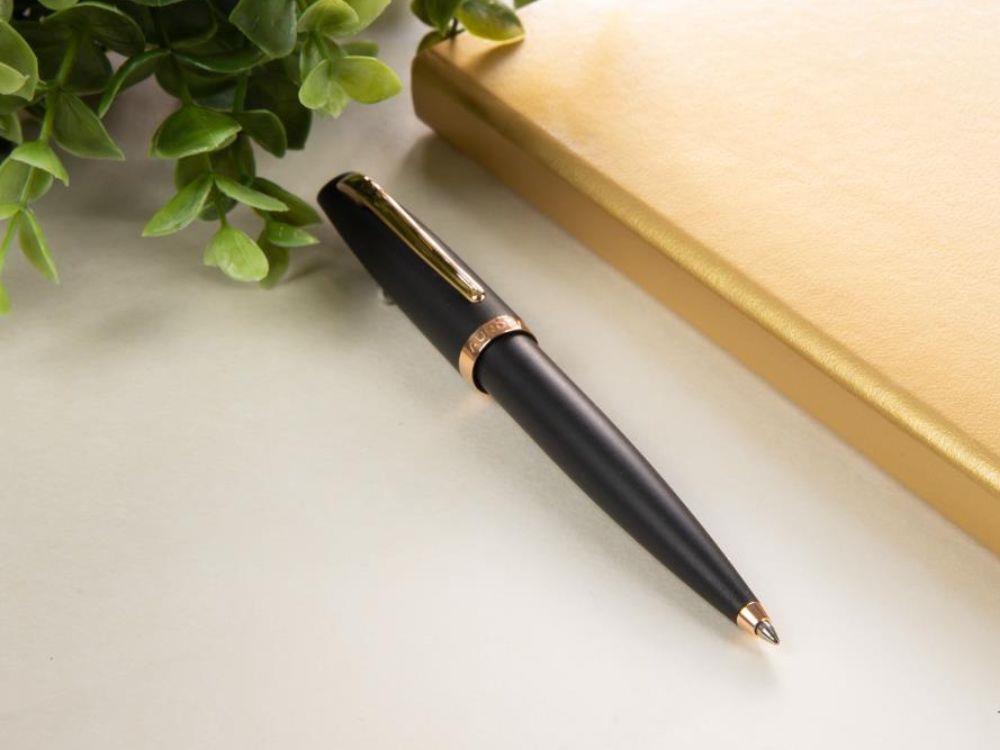 Bolígrafo Aurora Style, Resina Negra, Adornos en oro, E40PN