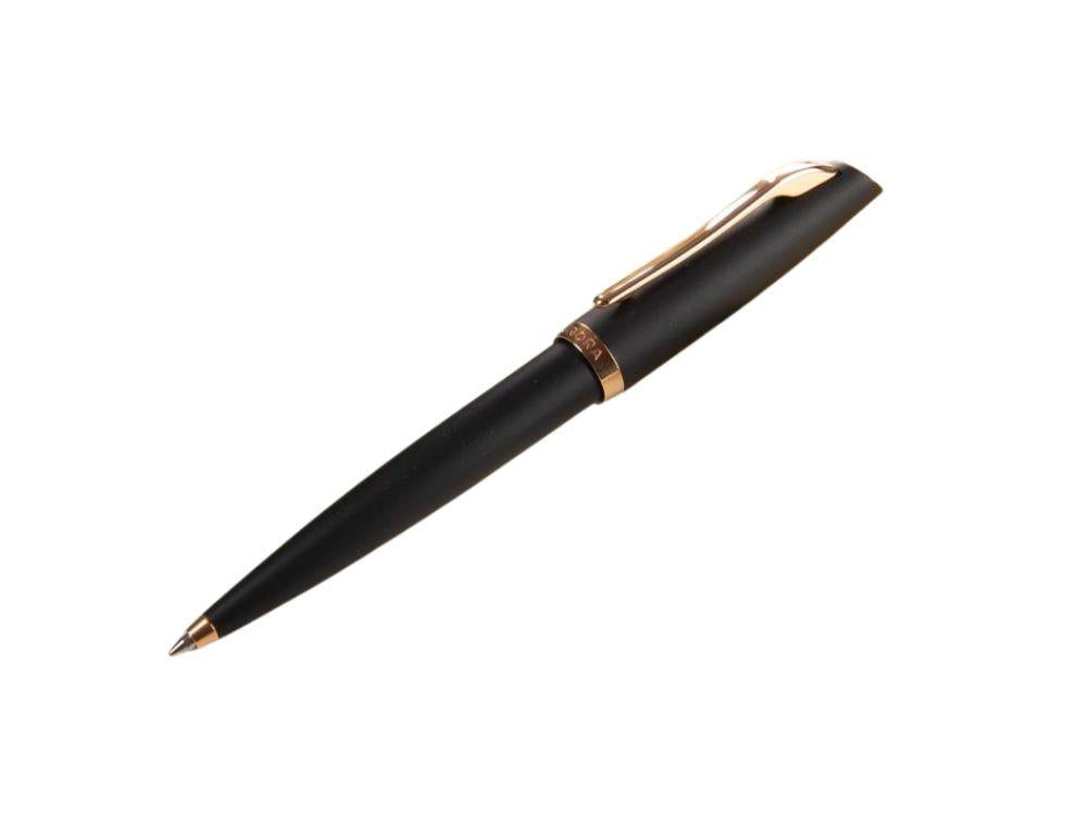 Bolígrafo Aurora Style, Resina Negra, Adornos en oro, E40PN
