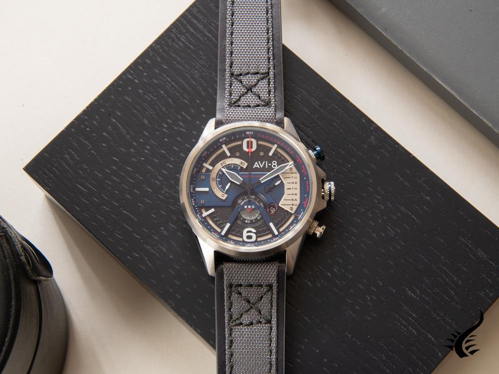 Reloj de Cuarzo AVI-8 Hawker Harrier II, Azul, 43 mm, AV-4056-04