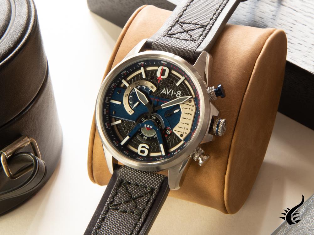 Reloj de Cuarzo AVI-8 Hawker Harrier II, Azul, 43 mm, AV-4056-04