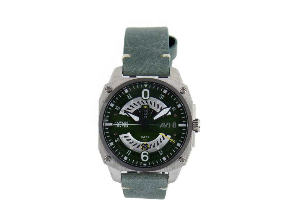 Reloj de Cuarzo AVI-8 Hawker Hunter Day Date Edition, Verde, 45 mm, AV-4057-03