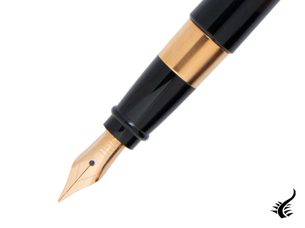Pluma Estilográfica Aurora TU, Resina, PVD Oro rosa, Negro, T11PN