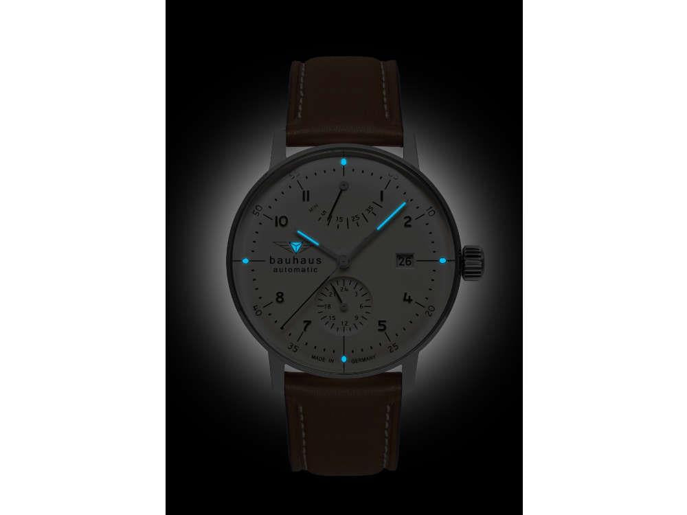 Reloj Automático Bauhaus Aviation Dessau, Blanco, 41 mm, Miyota 9132, 2066-1