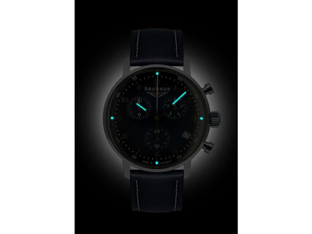 Reloj de Cuarzo Bauhaus Aviation Dessau, Azul, 41 mm, Cronógrafo, Día, 2096-3