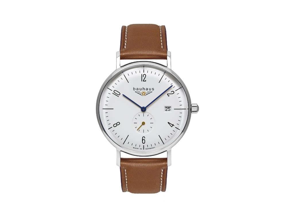 Reloj de Cuarzo Bauhaus Pure con Segundero Pequeño, Blanco, 41 mm, 2134-1