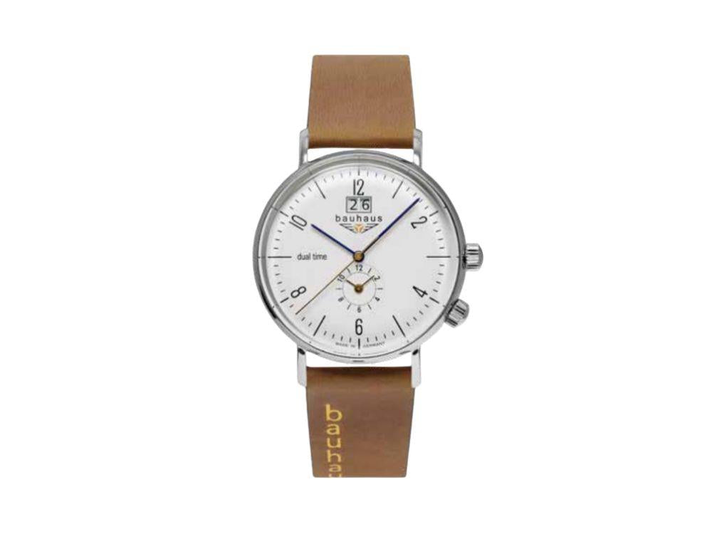 Reloj de Cuarzo Bauhaus Classic Dual, Blanco, 41 mm, 2144-1