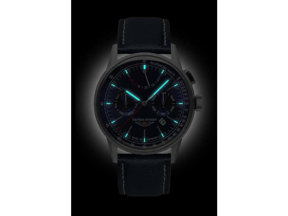 Reloj Automático Bauhaus Aviation G38 Dessau, Azul, 42 mm, Miyota 9100, 2362-3