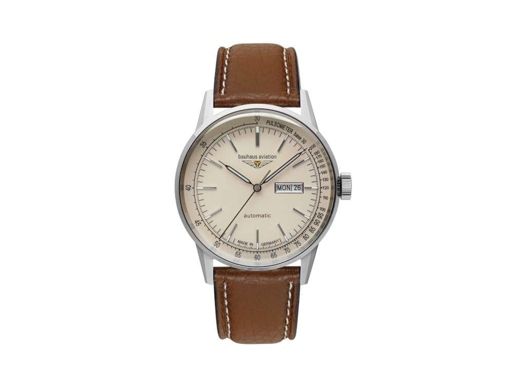 Reloj Automático Bauhaus Aviation G38 Dessau, Beige, 42 mm, Miyota 8205, 2366-5