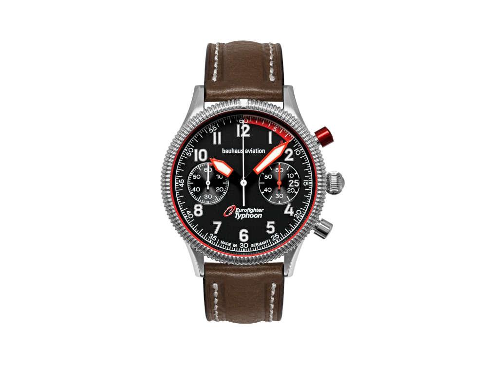 Reloj de Cuarzo Bauhaus Aviation, Negro, 41 mm, Cronógrafo, Día, 2576-2