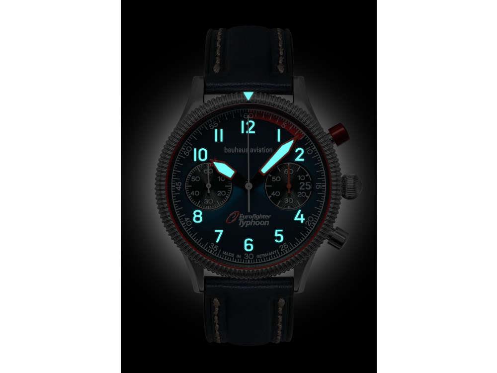 Reloj de Cuarzo Bauhaus Aviation, Azul, 41 mm, Cronógrafo, Día, 2576-3