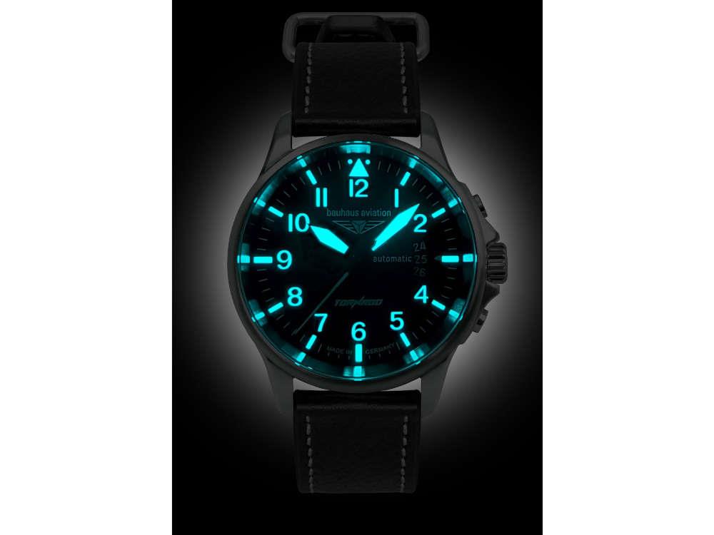 Reloj Automático Bauhaus Aviation Tornado, Negro, 40 mm, Miyota 9015, 2760-2