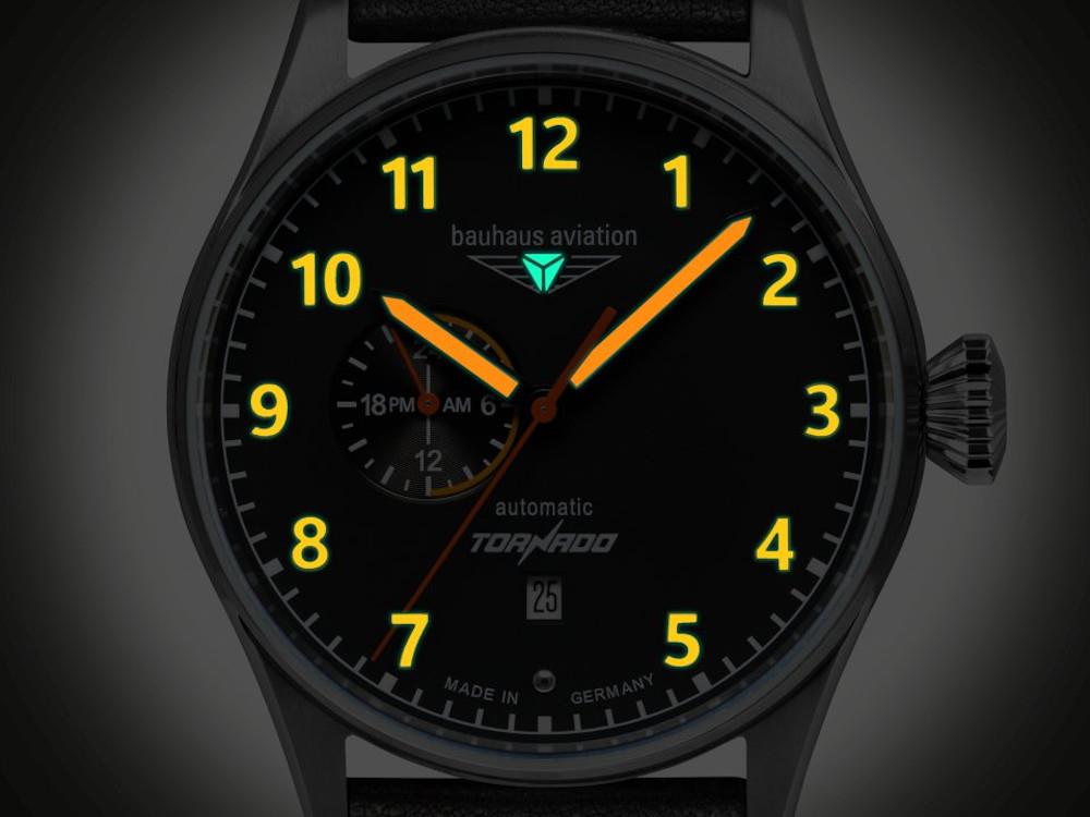 Reloj Automático Bauhaus Aviation Tornado, Negro, 42 mm,Día, 2764-5