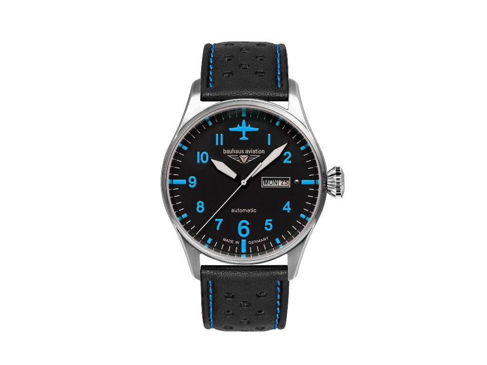 Reloj Automático Bauhaus Aviation Tornado, Negro, 42 mm, Día y fecha, 2766-3