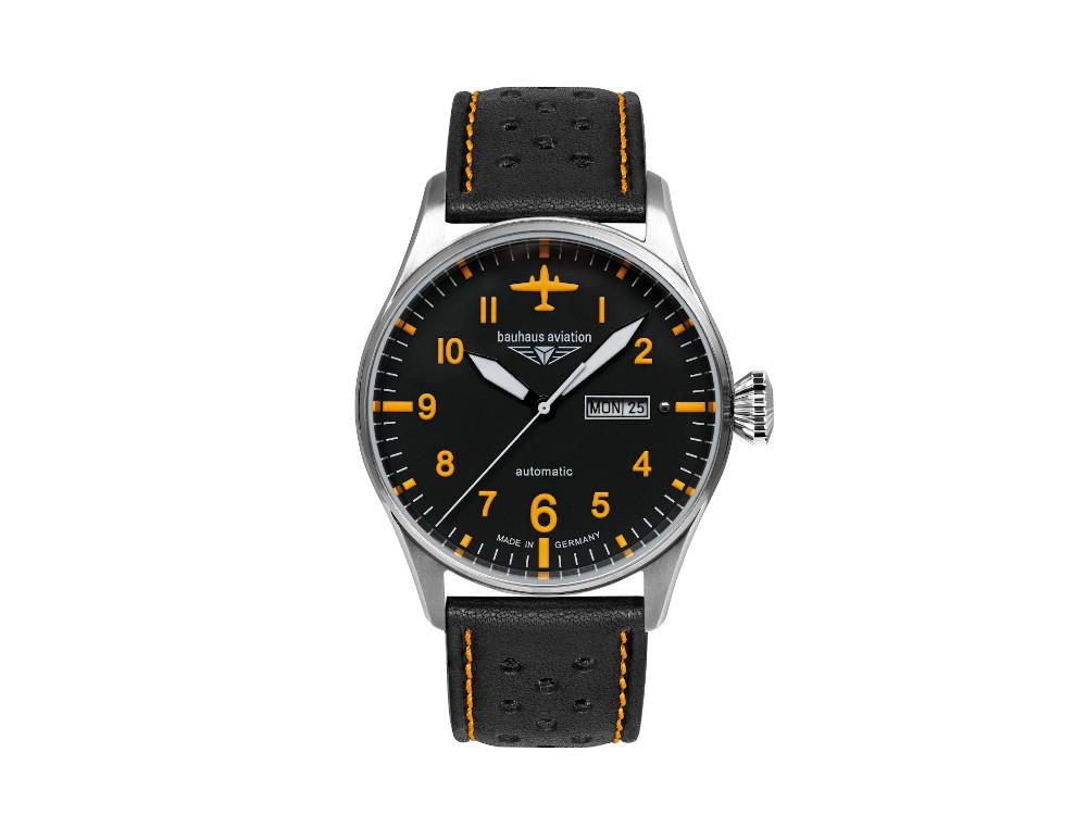 Reloj Automático Bauhaus Aviation, Negro, 42 mm, 2766-5