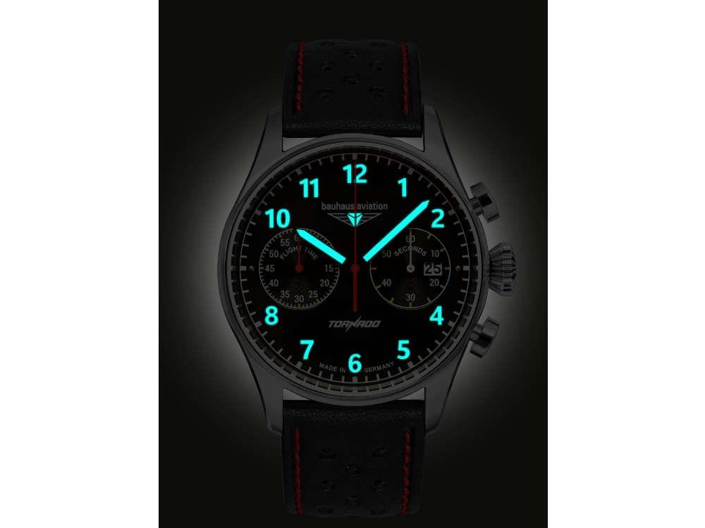 Reloj de Cuarzo Bauhaus Aviation Tornado, Negro, 42 mm, 2770-2
