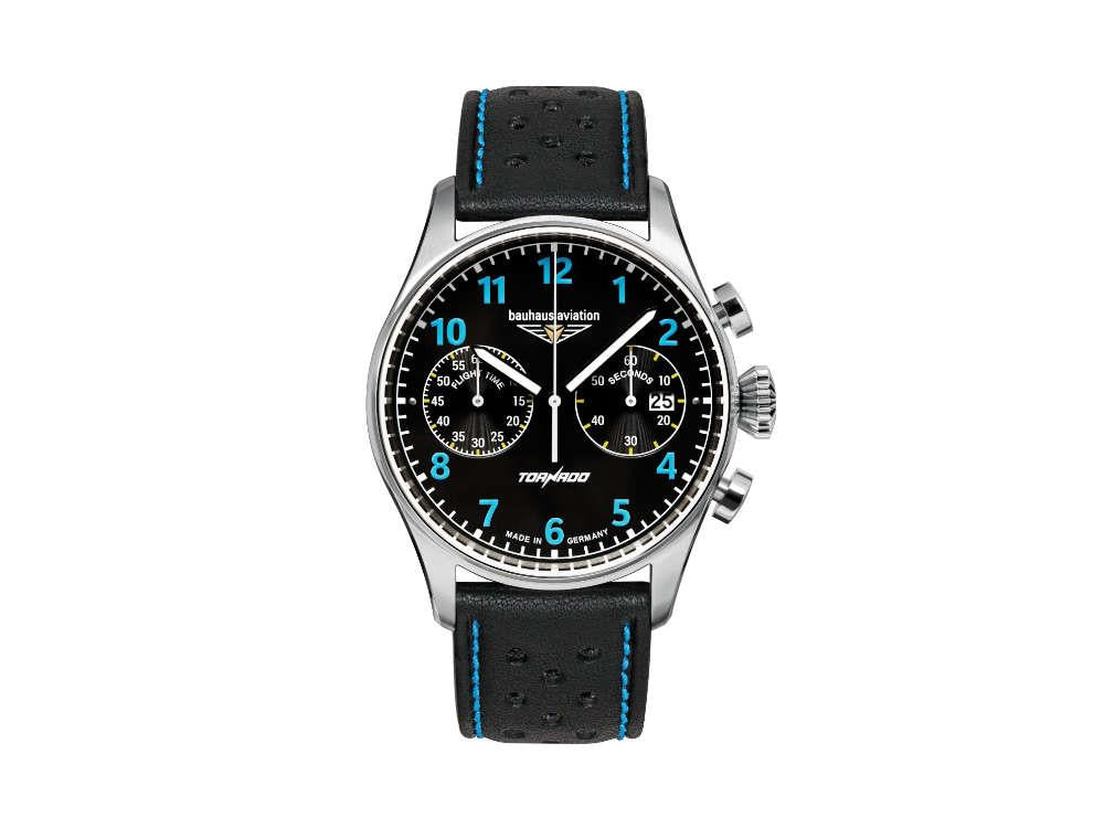 Reloj de Cuarzo Bauhaus Aviation Tornado, Negro, 42 mm, 2770-3