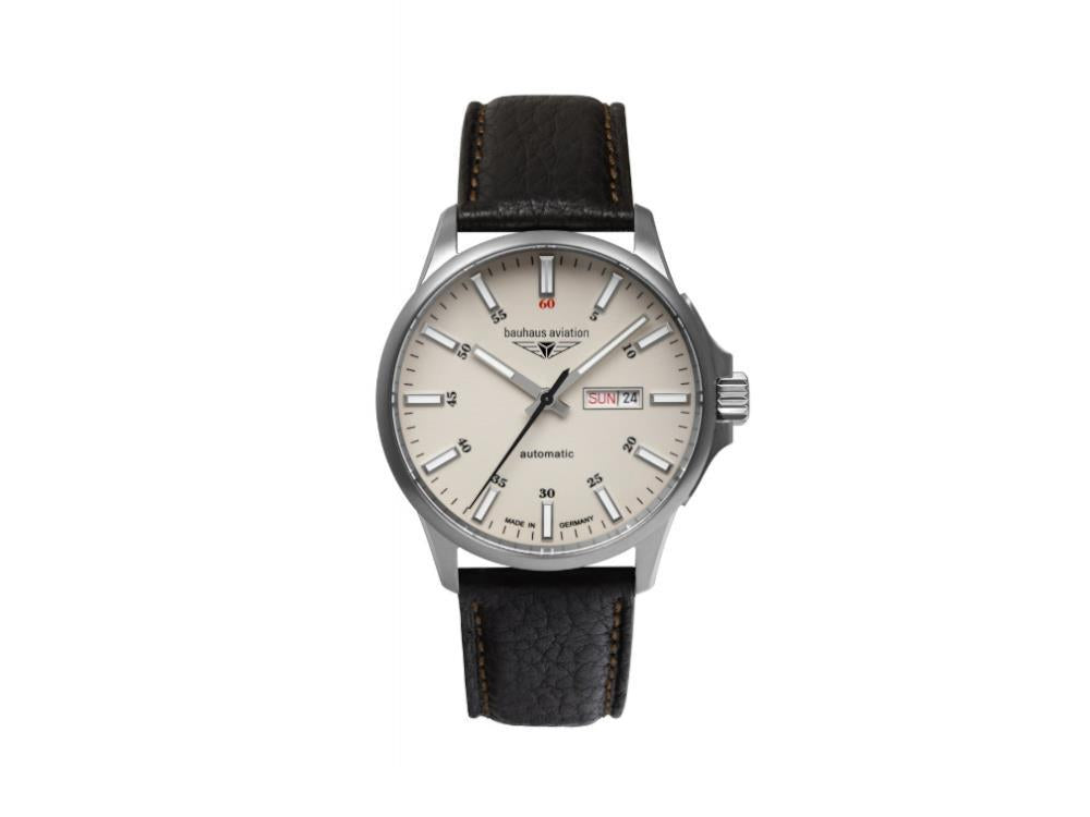 Reloj Automático Bauhaus Aviation, Titanio, Beige, 42 mm, 8205, 2866-5