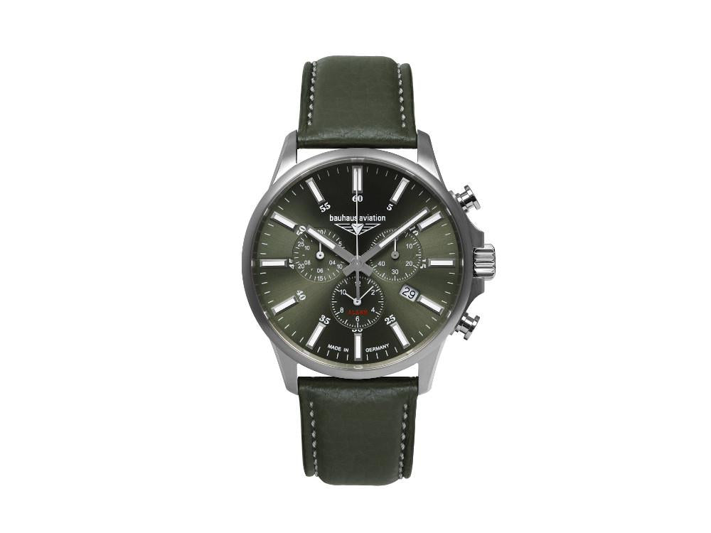 Reloj de Cuarzo Bauhaus Aviation, Verde, 42 mm, Cronógrafo, Día, 2880-4