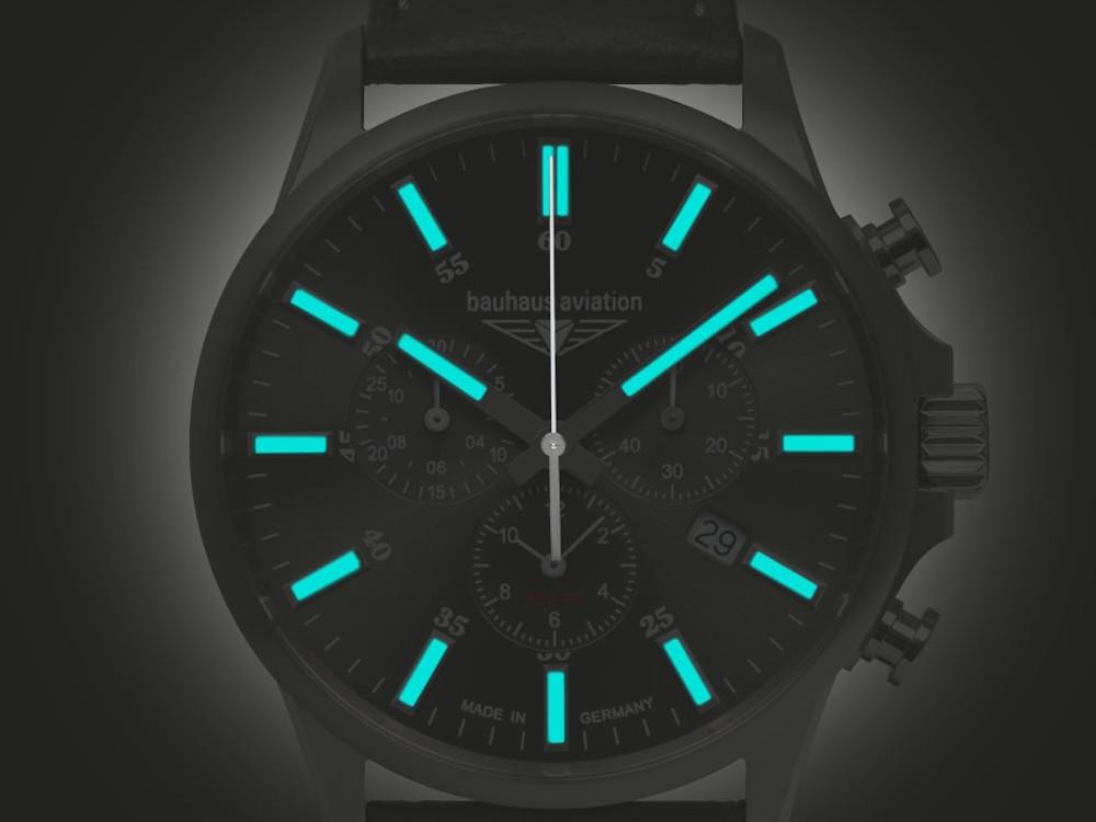 Reloj de Cuarzo Bauhaus Aviation, Verde, 42 mm, Cronógrafo, Día, 2880-4