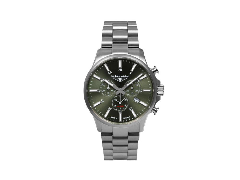 Reloj de Cuarzo Bauhaus Aviation, Titanio, Verde, 42 mm, Cronógrafo, 2880M-4