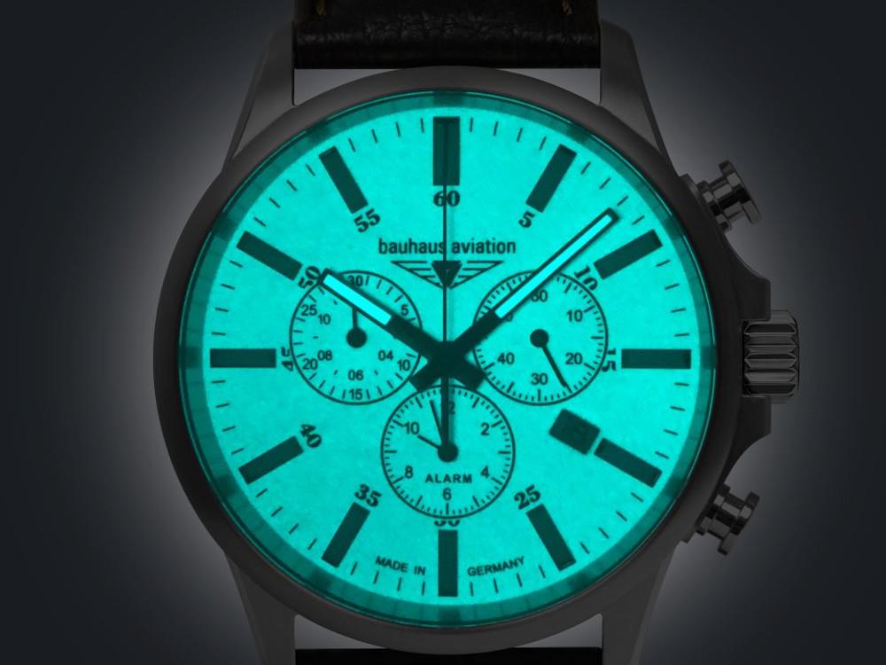 Reloj de Cuarzo Bauhaus Aviation Titanium, Beige, 42 mm, Cronógrafo 2880M-5