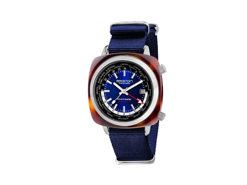 Reloj Automático Briston Clubmaster Traveler Worldtime, Azul, 20842.SA.TW.9.NNB