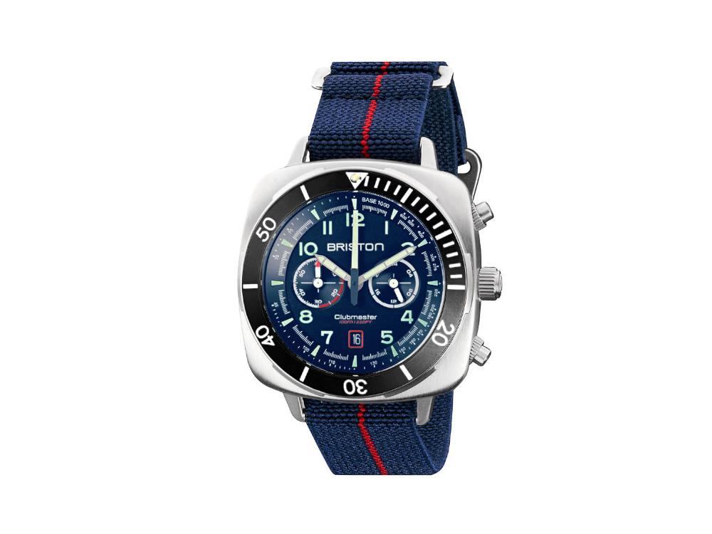 Reloj de Cuarzo Briston Clubmaster Outdoor, Acero, Azul, 44 mm, 23144.S.O.15.ENB