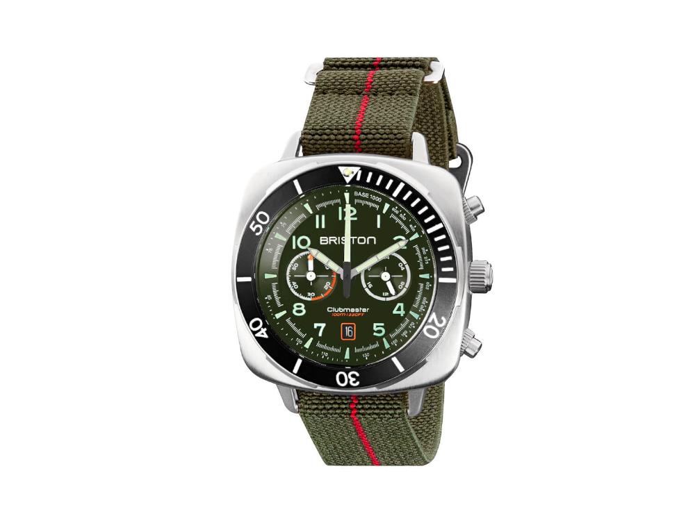 Reloj de Cuarzo Briston Clubmaster Outdoor, Verde, 44 mm, 23144.S.O.16.EGA