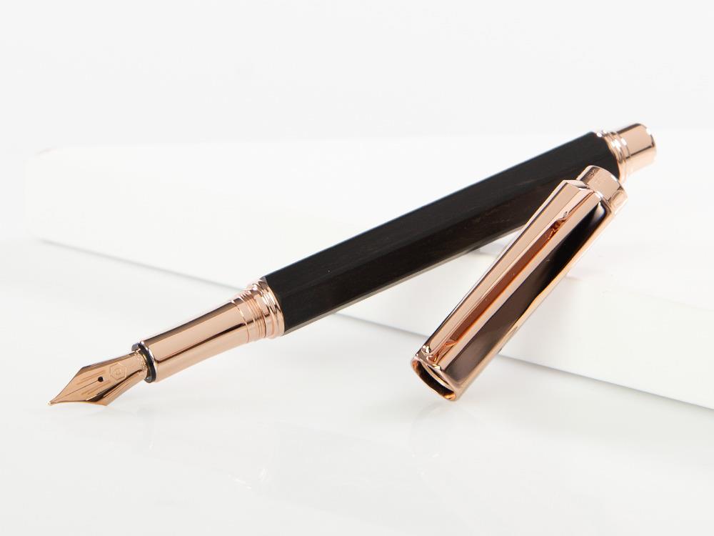 Estilográfica Caran d´Ache Varius Ebony, PVD Oro Rosa, Marrón, 4490.142