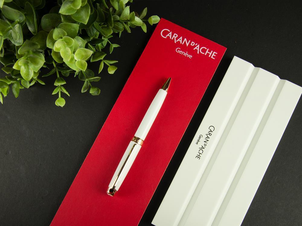 Bolígrafo Caran d´Ache Léman Slim White Rosegold, Laca, Blanco, 4781.001