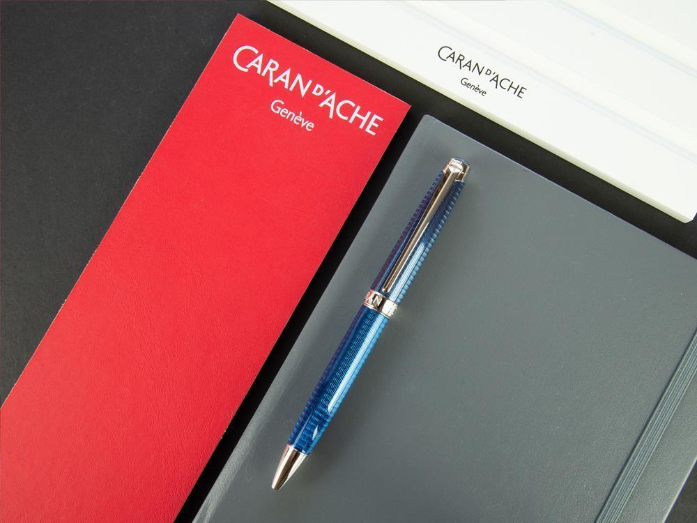 Bolígrafo Caran d´Ache Léman Grand Bleu, Laca, Adornos en Rodio, 4789.168