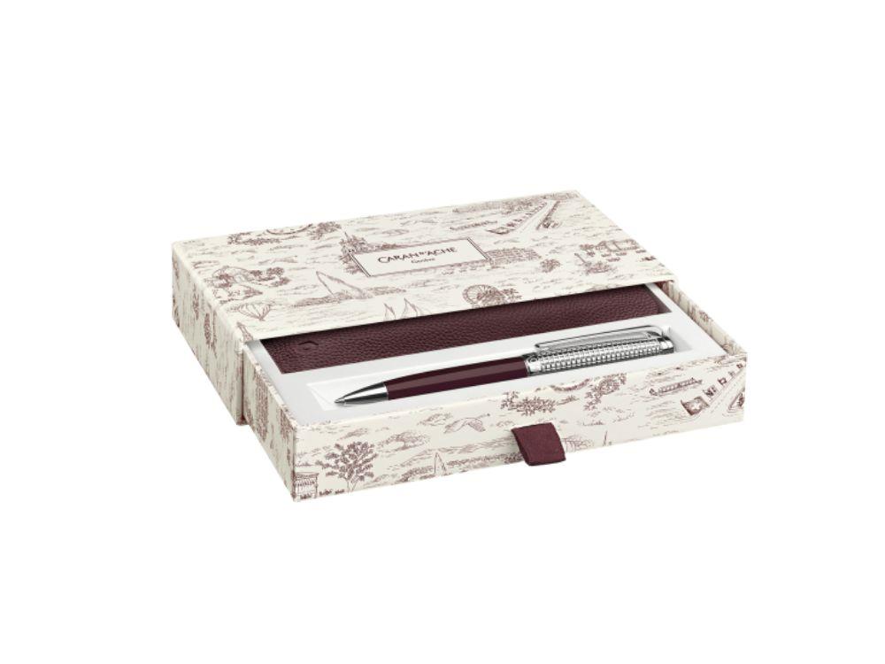 Bolígrafo Caran d'Ache Léman Toile de Jouy & Estuche de Piel, CC4789.026