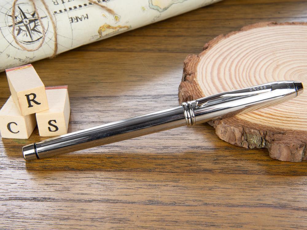 Pluma Estilográfica Cross Townsend, Cromo, Plata, Pulido, Resina, 536