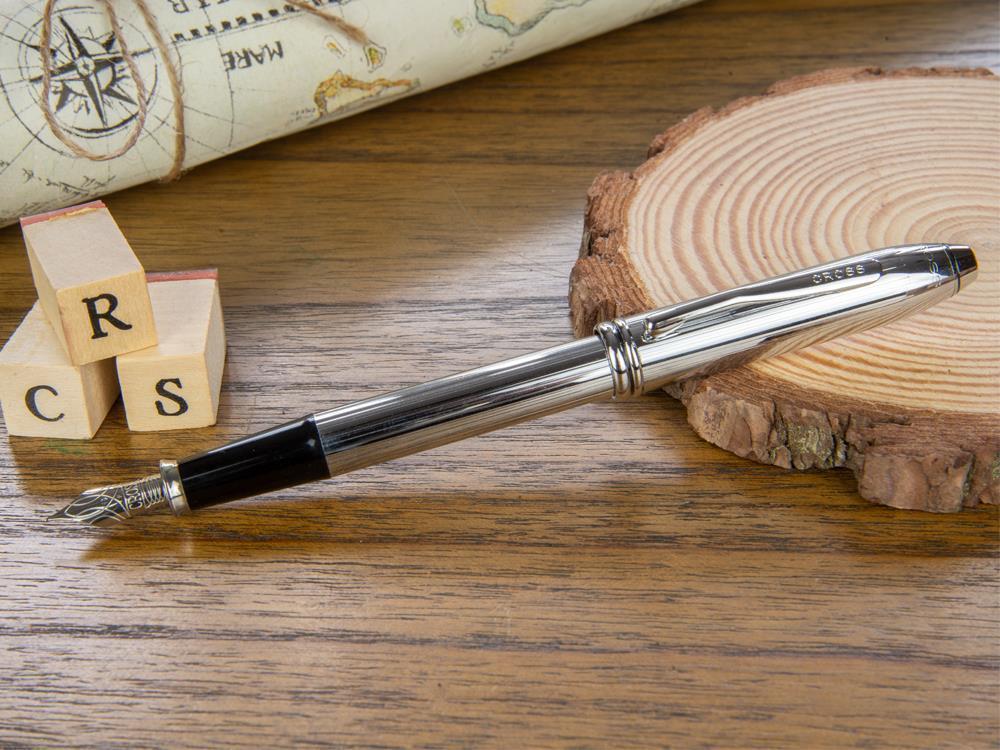 Pluma Estilográfica Cross Townsend, Cromo, Plata, Pulido, Resina, 536