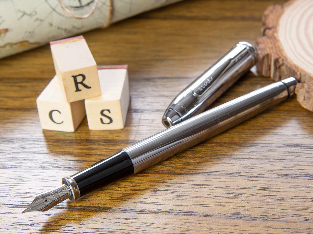 Pluma Estilográfica Cross Townsend, Cromo, Plata, Pulido, Resina, 536