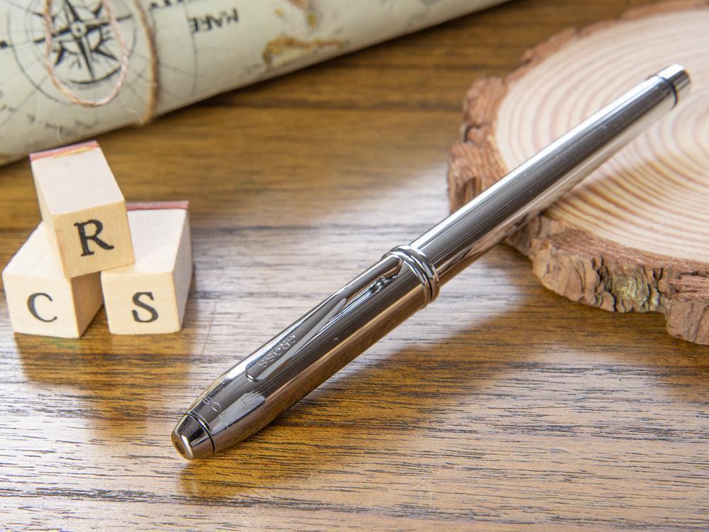 Pluma Estilográfica Cross Townsend, Cromo, Plata, Pulido, Resina, 536