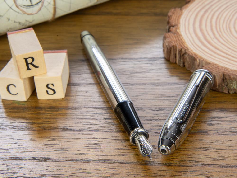 Pluma Estilográfica Cross Townsend, Cromo, Plata, Pulido, Resina, 536