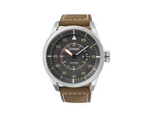 Reloj de Cuarzo Citizen OF Aviator, Eco Drive, 45 mm, Correa de piel, AW1360-12H