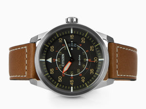 Reloj de Cuarzo Citizen OF Aviator, Eco Drive, 45 mm, Correa de piel, AW1360-12H