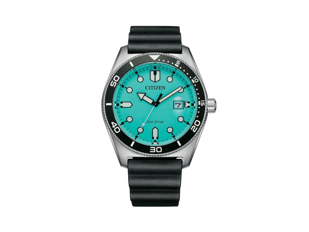 Reloj de Cuarzo Citizen OF, Verde, 43 mm, Correa de caucho, 10 atm, AW1760-14X